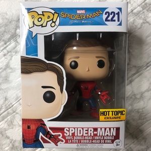 FUNKO Pop! Spider-Man VAULTED Homecoming #221 Hot Topic Exclusive Unmasked NIB